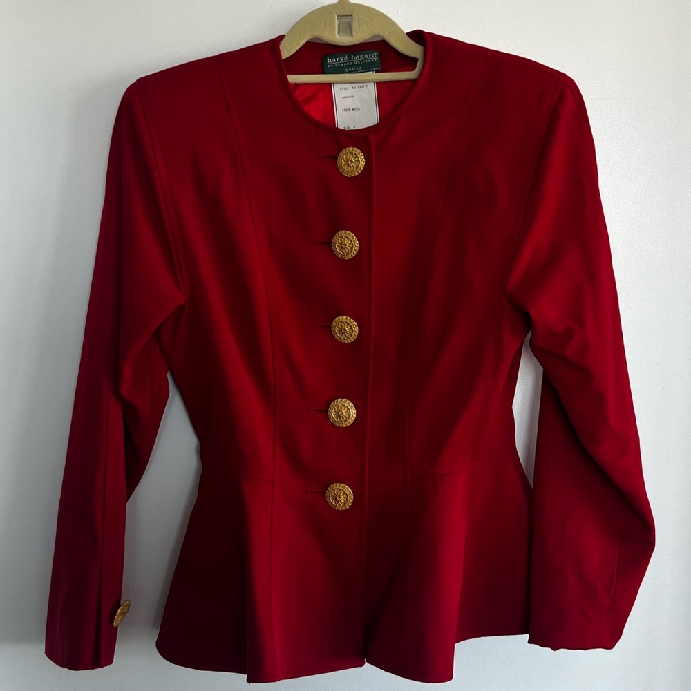 Vintage Harvè Benard Tailored Blazer 100% Wool